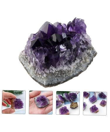 Cabilock 4pcs Amethyst Cluster Rock Purple Rough Gemstones Natural Crystal Decoration Amethyst Cave Agate - Buy Online on SooperMarket.com