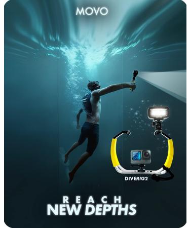 Movo DiveRig2 XL Diving Rig Bundle with Waterproof LED Light - Compatible with GoPro & Action Cams | Scuba Accessories for Underwater Photography - Buy Online on SooperMarket.com