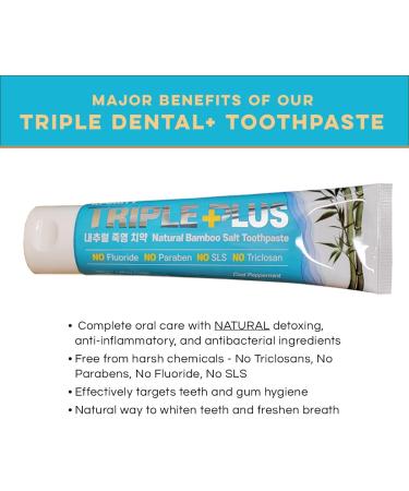 Triple Plus Premium Natural Bamboo Salt Toothpaste 133g - Eco-Friendly & Whitening | Buy Internationally - Buy Online on SooperMarket.com