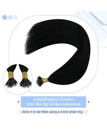 Youngsee Nanoring Extensions | Real Hair Black 55cm | Nano Beads Hair Extensions 1g/s | 50g Nano Ring Hair Recovery - Buy Online on SooperMarket.com