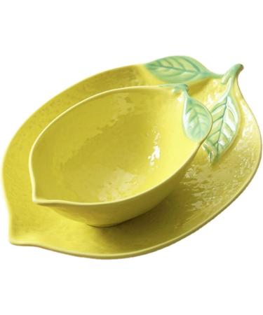Serving Plates Lemon Shaped Ceramic Dinner Plate Lovely Fruit Plate Household Tableware Personalized Breakfast Dinner Plate Kitchenware Large for Appetizer Dinner and Desserts - Buy Online on SooperMarket.com