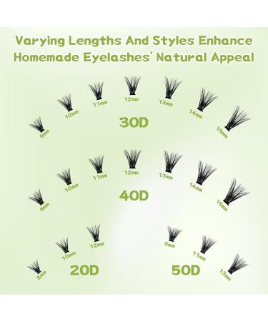 DIY Lash Cluster Kit - 400 Pcs D Curl 3D Eyelashes Lightweight Reusable Wispy Extensions Easy Home Application (30D & 40D) - International Shipping Available - Buy Online on SooperMarket.com