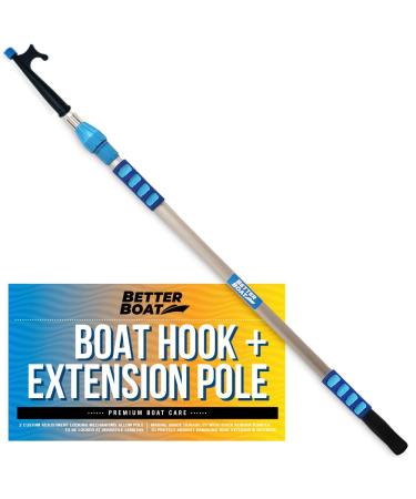 Boat Hooks for Docking Telescoping Boat Hook Pole Push Pole for Boat Docking Stick Boat Hook Adapters Screw End 3/4" Thread Boating Accessories Marine Push Dock Stick Pontoon (Hook Only or with Pole) Hook and Pole