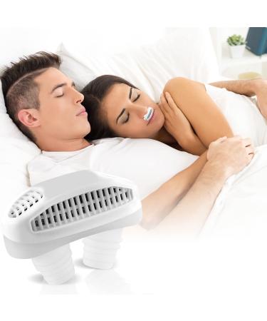 Anti Snoring Devices 2 in 1 Nose Air Purifier Nasal Vents Plugs Clip Snoring Reduce for CPAP Users Stop Snoring Sleep Aid Snore Reducing for Better Sleep for Women Men (White)