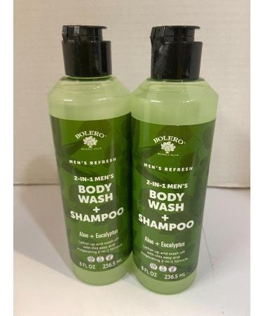 2 in 1 Men's Body Wash and Shampoo Aloe + Eucalyptus (2 EA 8 oz)