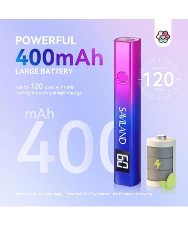Saviland Rechargeable Mini UV Nail Lamp with Visual Screen - Portable 12W LED Nail Dryer for Gel Polish and Nail Glue - USB Nail Art Tool for DIY Manicure - Multi-Colored (02) - Buy Online on SooperMarket.com