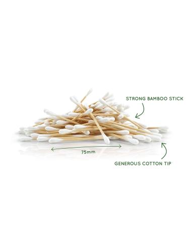 800 Bamboo Cotton Swabs | Eco-Friendly Q-Tips | Plastic-Free Watteb uschen | Zero Waste Ear Cleaners | Sustainable Bamboo Products - Buy Online on SooperMarket.com