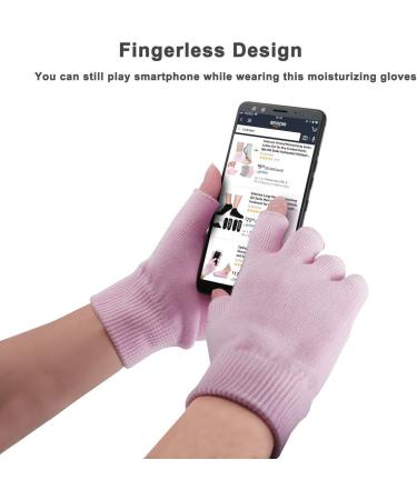 JIAHAO Womens Gel Moisturizing Gloves Day Night Instantly Repair Eczema Dry Rough and Cracked Hands Gel Lining Infused with Essential Oils and Vitamins Pink - Buy Online on SooperMarket.com