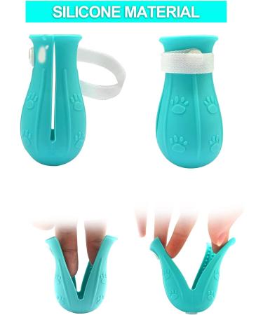 LLMSIX 4PCS Cat Anti-Scratch Boots - Adjustable Silicone Paw Protector Shoes for Home Pet Shower and Nail Trimming (Blue) - Buy Online on SooperMarket.com