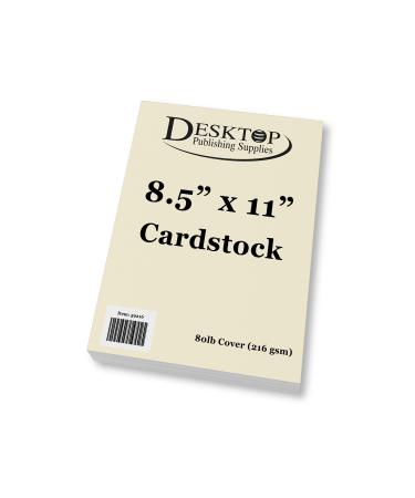 Heavyweight Natural Cream Cardstock 8.5 x 11 - Thick Paper for Printing - Inkjet/Laser 80lb Cardstock (20 Sheets)