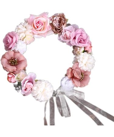 JSGHGDF Flower Headbands Women Bride Flower Crown For Wedding Party Supply Floral Garlands Crown Hair Wreath Floral Headbands Coffee color - Buy Online on SooperMarket.com