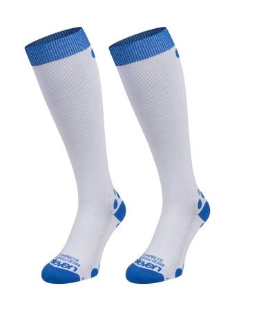 Eleven compression stockings |Compression socks |Running socks |Compression socks |Stockings |Thrombosis socks |Ladies |Gentlemen for sports running flight travel XL AIDA White/Blue