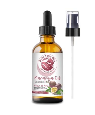 Maracuja Oil (Passion Fruit). 4oz. 100% Pure. Cold-pressed. Unrefined. Organic. Non-GMO. Chemical-free. Rich in Vitamin C. Deeply Hydrating. Natural Moisturizer for Hair  Skin  Beard  Stretch Marks. Bella Terra Oils. 4 F...