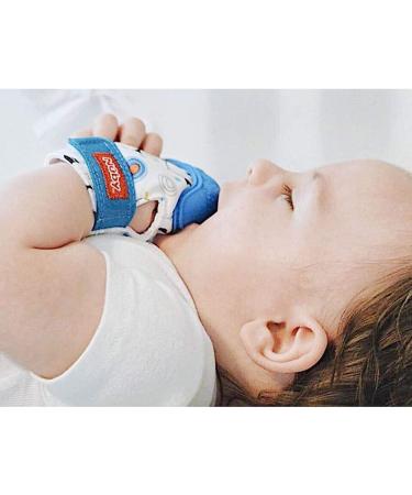 Nuby Soothing Teething Mitten 2 Pack with Hygienic Travel Bag - Blue - Buy Online on SooperMarket.com