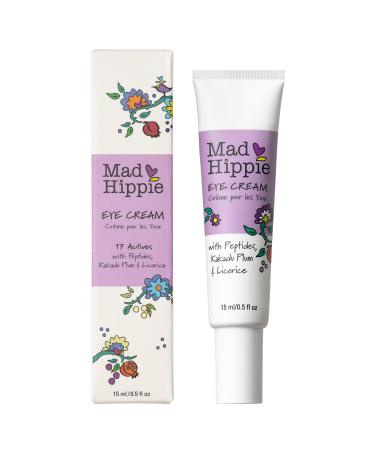 Mad Hippie Eye Cream - Anti-Aging Under Eye Cream for Dark Circles and Puffiness with Niacinamide  Peptides  Kakadu Plum & Licorice  Eye Treatment with Skin-Brightening Vitamin C  0.5 Oz