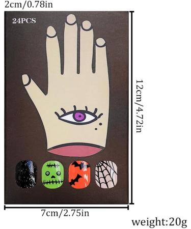 Veeteah Cute Halloween Nails | Artificial Nails Full Stick On Nails False Nails Cute Ghosts Artificial Full Women's Halloween Ghost Press-Ons Fake Nails - Buy Online on SooperMarket.com