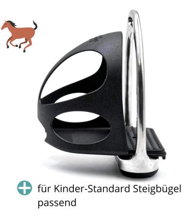 Compositi Stirrup Insert with Slip Protection - 1 Pair (2 Pieces) for Children | Black Safety Stamping Iron Insert with Cap - International Shipping Available - Buy Online on SooperMarket.com