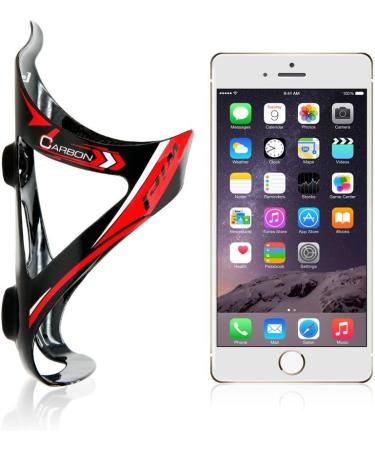Wiel Full Carbon Fiber Bike Water Bottle Cage Holder 2Pcs - Black Red 3K Glossy - Buy Online on SooperMarket.com