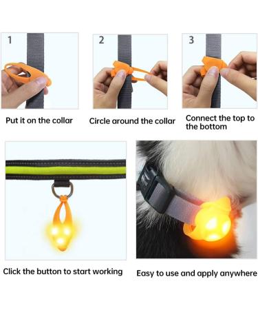 LaRoo Safety LED-Flashing Light for Dogs Cats LED-Light Pendant Keyring Clip on Dog Collar Charms Blinker Light Waterproof Safety Light for Walking the Dog and Outdoor Sports Silicon orange - Buy Online on SooperMarket.com