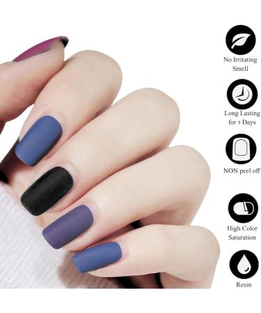 Blue Matte Nail Polish Quick Drying Nail Polish Long-Lasting Nail Polish Highly Pigmented Velvet Varnish Nail Polish Non-Toxic DIY Nail Art Manicure (60) - Buy Online on SooperMarket.com