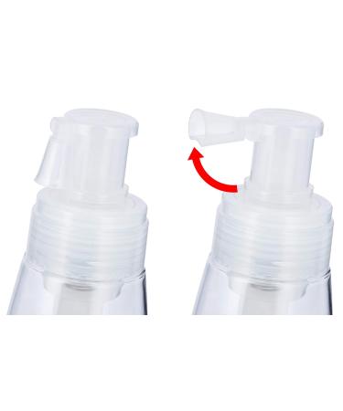 Clear Powder Spray PET Bottle with Locking Nozzle 6 oz / 180 ml + Label - Buy Online on SooperMarket.com