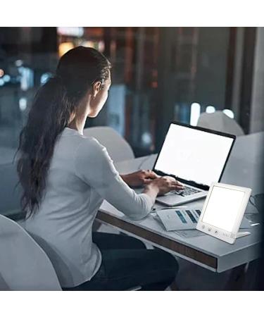 Sunlight Lamp 10000 Lux - 10000 Lux Bright Sunlight Lamps | Foldable Stand Touch Control Home Daylight Lamp with Temperature & Brightness Settings and Timer for Home White - Buy Online on SooperMarket.com