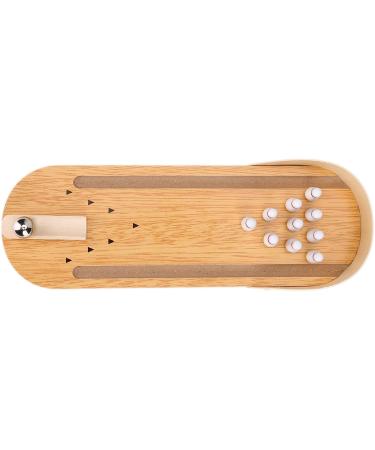 Mini Bowling Game Set - Tabletop Wooden Bowling Toy with 10 Pins and Metal Ball - Fun Home Bowling Alley for Adults & Kids - Buy Online on SooperMarket.com