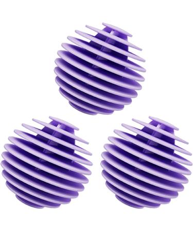 HRTLSS 3pcs Anti-Winding Soft Washing Balls Reusable Dryer Balls Flexible Ball Laundry Dryer Balls Tumble Dryer Ball (Purple)