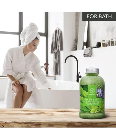 Bathing Salt 600g with Pine Eucalyptus Fir & Rosemary Oils - Sea Salt Bath for Relaxation Wellness & Aromatherapy - Enhance Sleep & Beauty - Buy Online on SooperMarket.com