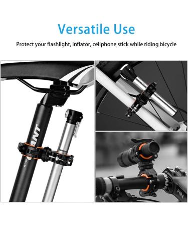 COSOOS 2 Pack Flashlight Mount Holder Universal Bicycle Led Light Mounting Holder 360 Rotation Clip Clamp for Flashlight Cycling Riding Orange+Black - Buy Online on SooperMarket.com
