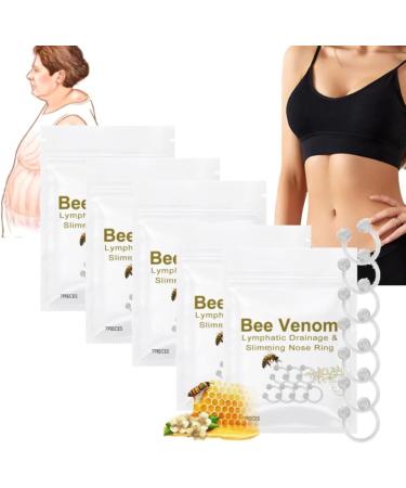 Bee Venom Lymphatic Drainage And Slimming Nose Ring Bee Venom Lymphatic Drainage Nose Ring Firming Essential Oil Ring For Women Men Body Care Products Shape Tighten The Skin (35PCS)