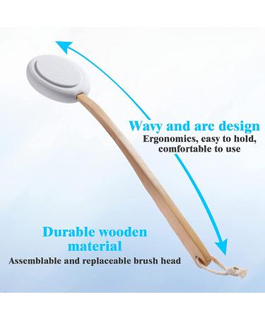 Creamify Back Lotion Applicator with Long Wooden Handle | Easy Reach for Bath, Skin Cream & Tanning | Replaceable Brush Head | Lotion Applicators - Buy Online on SooperMarket.com