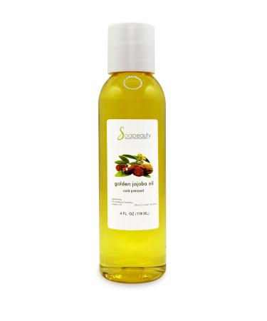 Soapeauty Golden Jojoba Oil | 100% Pure & Natural | Unrefined Cold Pressed Hexane Free | Moisturizing Oil for Skin Face Hair & Nails - 4 Fl Oz