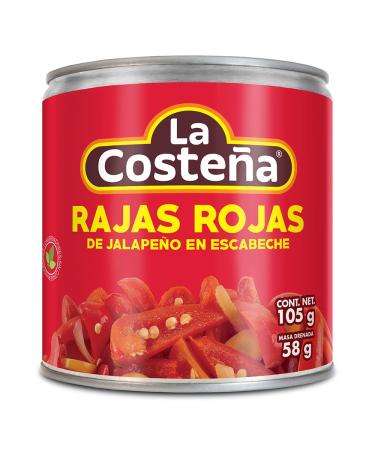 La Costena Jalapeno Red Slices 24 x 199g Mexican Red Jalapeno Peppers Canned Pickled Jalapeno Sliced Jalapeno Peppers (Pack 24)