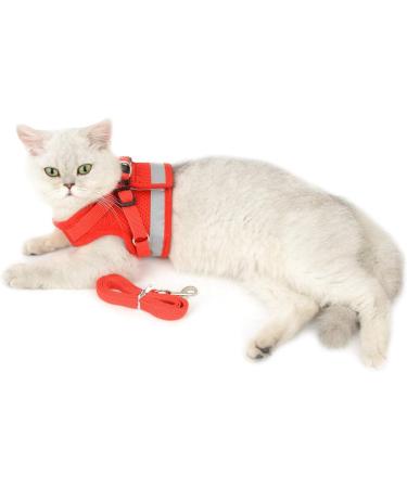 Ranphy Cat Dishes & Breakproof Reflective Chest Harness | Soft Network Fabric for Small Cats & Puppies - Red M (40 cm) - Buy Online on SooperMarket.com