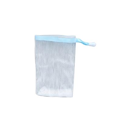 Mesh Soap Bag Drawstring Bubble Foaming Net Exfoliating Soap Bag Soap Saver Bag Shampoo Bar Bag Soap Exfoliating Bag Bar Soap Pouch for Bath Shower Use (Sky Blue)