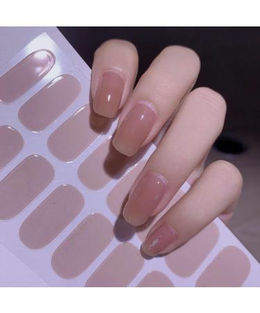 Buy 8 Sheets Semi Cured Nail Polish Stickers - Gradient Glitter & Solid Color Gel Wraps | Self-Adhesive Multicolored Nail Strips for Women & Girls | Perfect Manicure Decoration Supplies - Buy Online on SooperMarket.com