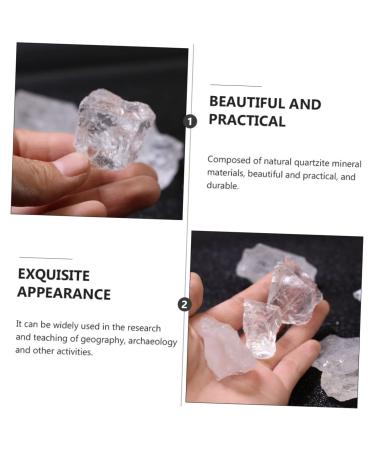 Toyandona 2ST Quartz Mineral Specimens - Geological Rehearsal Sample Ores for Teachers - Natural White Crystal Decor - 3x3cm Transparent Ore Decorations (2 PCS) - Buy Online on SooperMarket.com