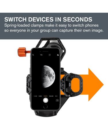 Celestron NexGO 2-Axis Universal Smartphone Adapter for Digiscoping - Capture Images and Videos with Your Telescope or Spotting Scope - Buy Online on SooperMarket.com