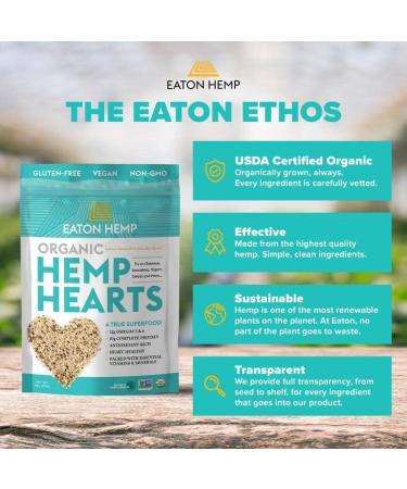 USDA Organic Eaton Hemp Hearts 24oz - Vegan Plant Protein with Omegas, Non-GMO, Gluten-Free - Paleo & Keto Friendly - Buy Online on SooperMarket.com
