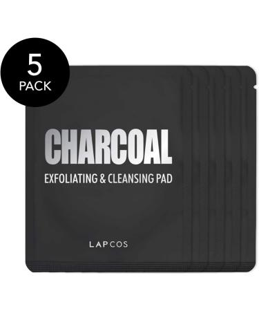 Lapcos Charcoal Exfoliating Cleansing Pads - 5 Pack (0.24 fl oz Each) for Radiant Skin - Buy Online on SooperMarket.com
