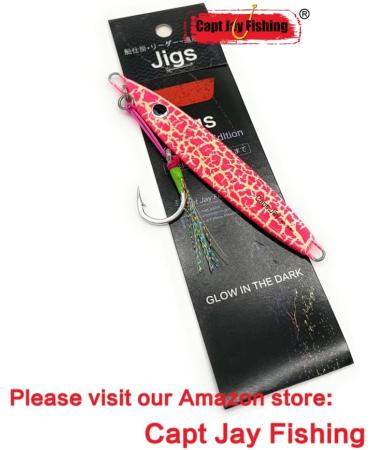 Capt Jay Fishing Saltwater Jigs - 80g New Leopard Pink - Speed, Slow, Pitching & Vertical Jigging Lures - Buy Online on SooperMarket.com