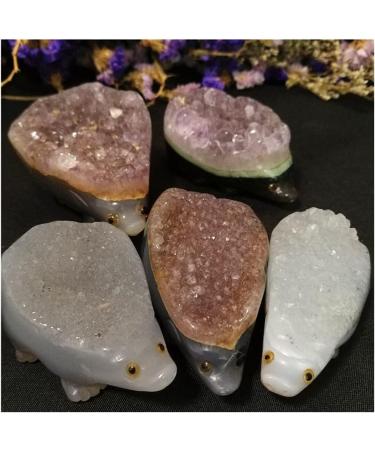 Natural Amethyst Hand Carved Gemstones Animals Cluster geode Quartz Crystals Hedgehog Minerals Home Decor Gift Home Collections (Color : Amethyst Size : 140g) 140g Amethyst - Buy Online on SooperMarket.com