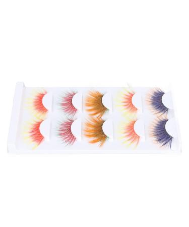 5 Pairs Colorful 6D Gradient Long Curl False Eyelashes - Soft Extensions for Halloween Christmas & Stage Shows - Buy Online on SooperMarket.com