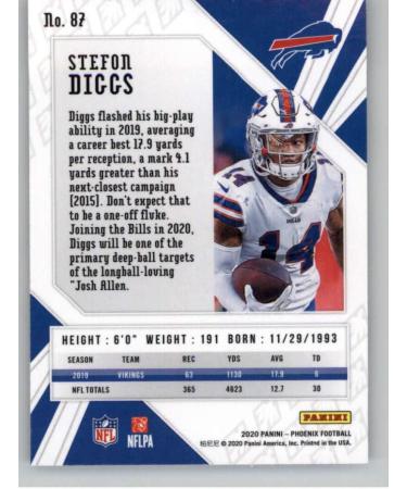 2020 Panini Phoenix Stefon Diggs Fire Burst Fanatics Exclusive Trading Card - Buffalo Bills NFL - Raw NM Condition - Buy Online on SooperMarket.com
