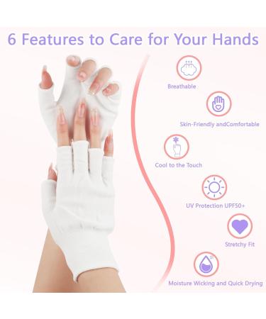 2 Pairs UV Protection Fingerless Gloves for Nails - UPF50+ Shield Gloves for Manicure Cycling & Car Rides - Buy Online on SooperMarket.com