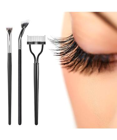 3PCS Mascara Fan Brush Set | INENK Eyelash Separator & Comb for Clump-Free Application | Perfect Eyebrow & Lash Tools for Natural Lift - Buy Online on SooperMarket.com