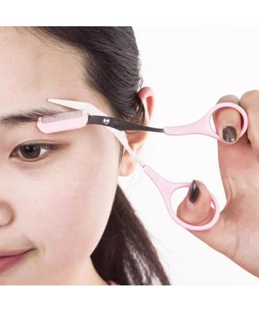 Jkapagzy Women's Eyebrow Trimming Scissors & Comb - Professional Brow Accessories for Perfect Eyebrows - Rose Color - Buy Online on SooperMarket.com