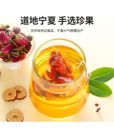 Longan Red Date Rose Goji Flower Tea Combination 8.8 oz/250g (50 small bags) Flower tea fruit tea ladies' tea beverage Flower and fruit tea cold and hot tea bag  - Buy Online on SooperMarket.com