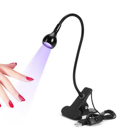 SAVILAND U V LED Nail Lamp  Mini Led Nail Lamp Gel X Lamp for Nails with Securing Clip Rotatable Led Light for Nails for Curing Gel Polish U V Nail Gels Manicure Home DIY, Black A1 - Black Gel X Lamp